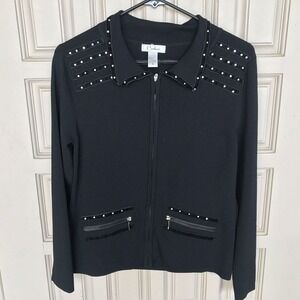 Corducci Sweater Jacket SzM Black Long Sleeve Rhinestones Pre-Owned